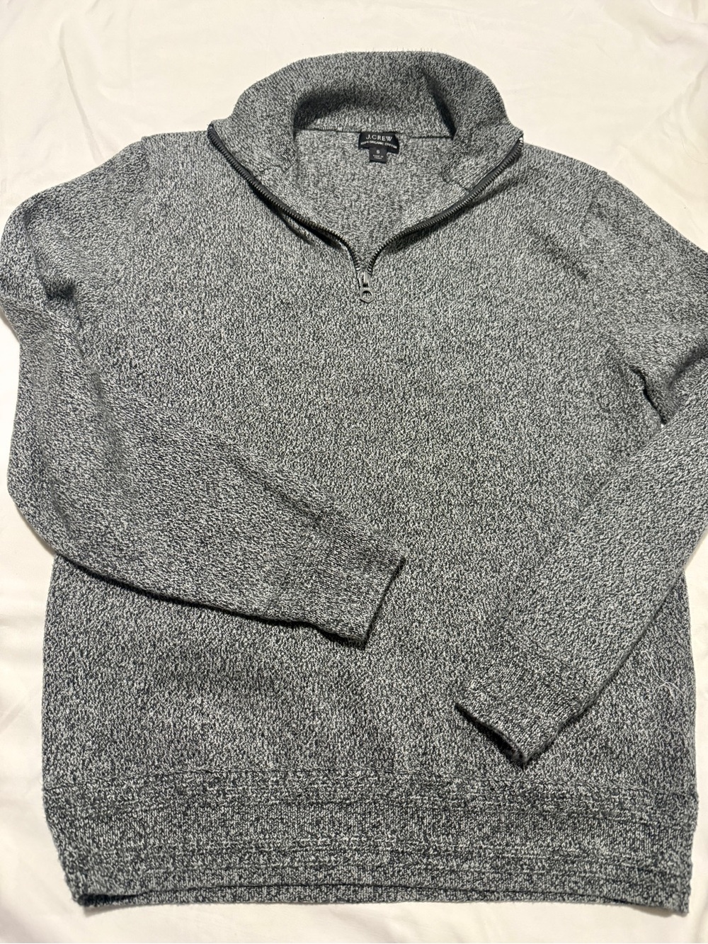 J. Crew Men's Heather Gray Half-Zip Sweater